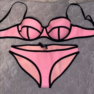 Triangl Bikini Set-  Bright Pink